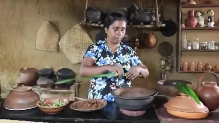 غذای روستایی در سریلانکا؛ پخت یک غذای سنتی با ماهی