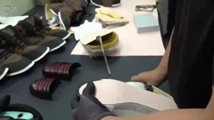 مراحل تولید انبوه کفش های ایمنی در کارخانه ای در کره جنوبی