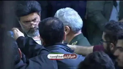 حضور سردار قاآنی در مراسم چهلم شهدای فتنه دی‌ماه