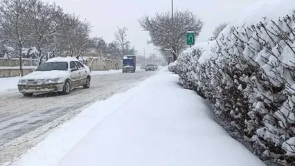 بارش برف زمستانی در اردبیل