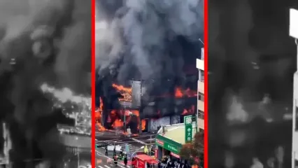 فیلم آتش سوزی گسترده فروشگاه مبلمان در تایوان