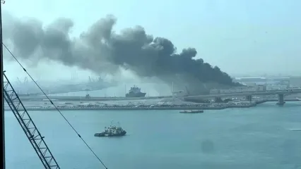 فیلم لحظه اصابت پهپاد ایران به بندر ابوظبی