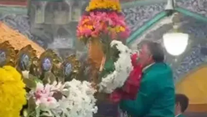 گل آرایی حرم حضرت معصومه (س) در آستانه ولادتشان
