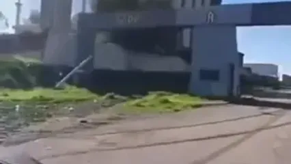 لحظه برخورد پهپاد به مخازن نفت شرکت کاسترول در اربیل عراق