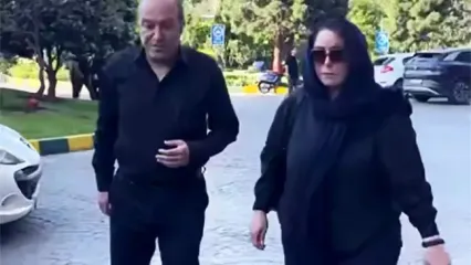 حضور ژاله صامتی و همسرش در مراسم یادبود بهناز نازی