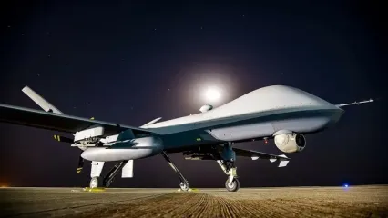 تصویر سرنگونی پهپاد آمریکایی در نزدیکی ایران