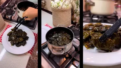فیلم درست کردن دلمه با برگ انگور