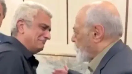 اشک‌های مهرداد ضیایی در مجلس ختم همسرش
