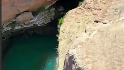 مشاهده چشمه وسط کویر سوزان طبس / راهنمای رسیدن به چشمه مرتضی علی