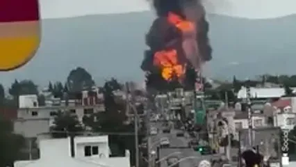 لحظه وقوع انفجار مهیب در مکزیک