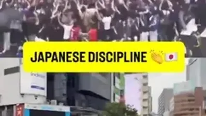 ۴۰ ثانیه شادی قانون‌مند سامورایی‌ها در تقاطع معروف شیبویا