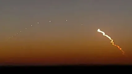 لحظه انهدام شی ناشناس در آسمان شهر جم