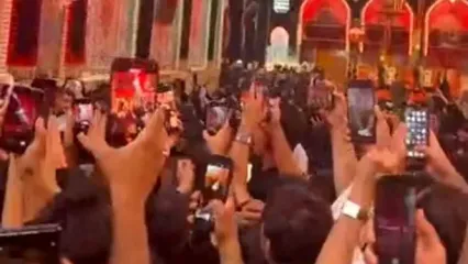 ورود پیکر رهبر شهید به حرم امام حسین