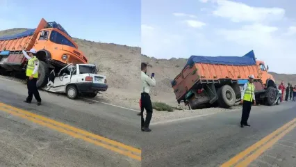 مرگ تلخ 3 کودک به همراه پدر و مادر در تصادف با تریلی