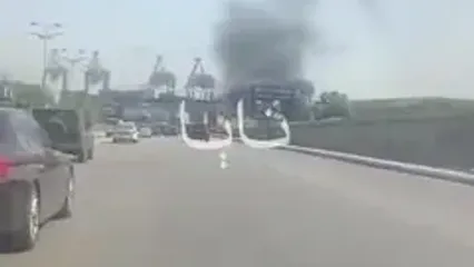 آتش‌سوزی گسترده در محوطه بندر بیروت
