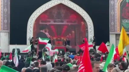 سنج و دمام زنی و عزاداری در میدان آزادی تهران