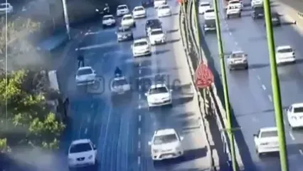 چپ شدن عجیب کوئیک در بزرگراه صیاد شیرازی
