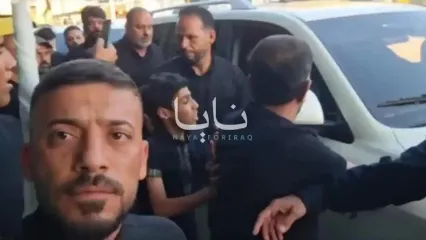 حضور مقتدی صدر در بین عزاداران رهبر شهید انقلاب در نجف