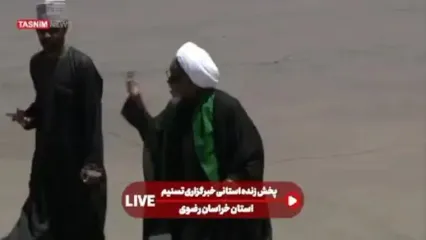 حضور رهبر شیعیان نیجریه در مراسم تشییع امام شهید