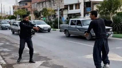 فیلم لحظه شلیک پلیس به پاهای زورگیر قداره کش در گرگان / با وجود اصابت گلوله باز گنده لاتی می کرد مردم آستین بالا زدند