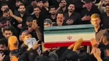تشییع پیکرهای مطهر اعضای خانواده رهبر شهید در حرم مطهر امام حسین (ع) و حضرت ابالفضل العباس (ع)