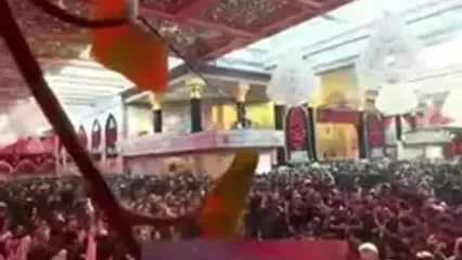 حال‌وهوای حرم حضرت عباس(ع) همزمان با حضور شهدای خانواده رهبر شهید انقلاب در این حرم مطهر