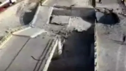 تصویر هوایی از حمله آمریکا به پل کهورستان
