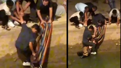 لحظات نفس‌گیر نجات نوجوان بروجردی از غرق‌شدگی در دریاچه فدک
