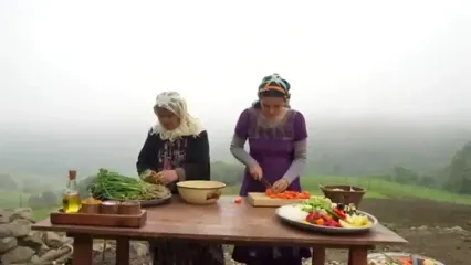 غذای روستایی در ایران؛ پخت غذا با جگر گاو و نان سنتی