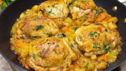 طرز پخت یک شام خوشمزه و لذیذ با 5 عدد ران مرغ