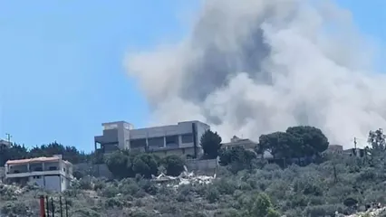 تصاویر حمله اسرائیل به شهرک المنصوری لبنان