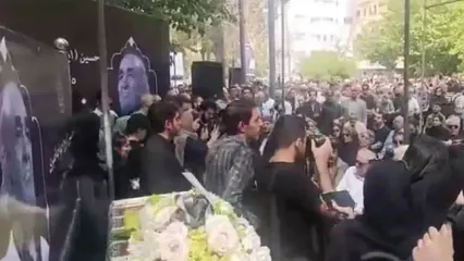 تصاویری از خانواده زنده‌یاد ایرج در مراسم تشییع