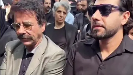 علیرضا افتخاری در مراسم تشییع زنده‌یاد ایرج