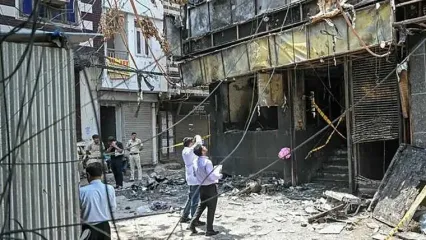 فیلم آتش سوزی مهیب برج سعیدیه همدان / مرگ تلخ نگهبان برج