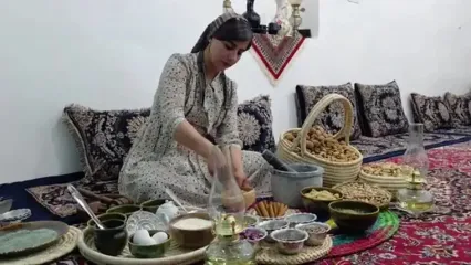 غذای روستایی در ایران؛ مراحل پخت کلوچه فومن