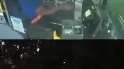 لحظه خواب رفتن راننده اتوبوس و تصادف با درختان