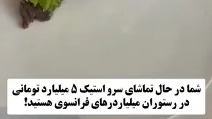 سرو استیک ۵ میلیارد تومانی در رستوران میلیاردرها