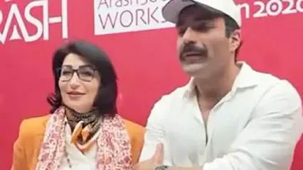 قاب خانوادگی حمید صفت در کنار مادر و خواهرش