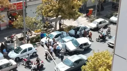 فیلم تصادف دو پراید در میدان شهدا