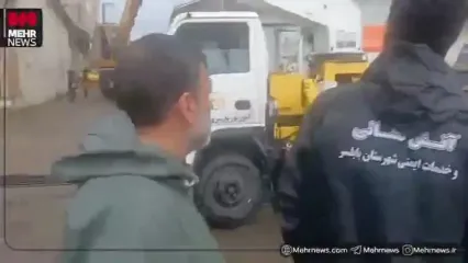 سقوط سقف خانه بر روی تأسیسات برق در بابلسر