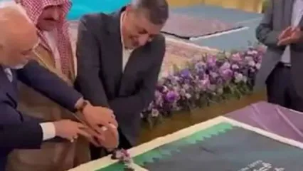 کیک جشن روز ملی عربستان در تهران بریده شد!