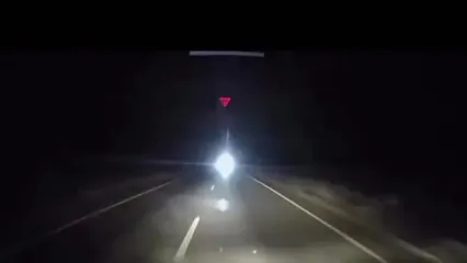 لحظه تصادف شاخ‌به‌شاخ به‌خاطر نور چراغ زنون