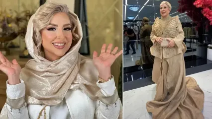 مرجانه گلچین با گونی لباس دوخت و پوشید / زیبایی گونی بر تن خانم بازیگر را ببینید