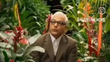مهران مدیری گل کشیدن به سبک صداوسیما را نمایش داد!