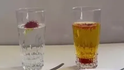 با یک لیوان آب سرد به‌راحتی فرق زعفران اصل و تقلبی را متوجه شوید!